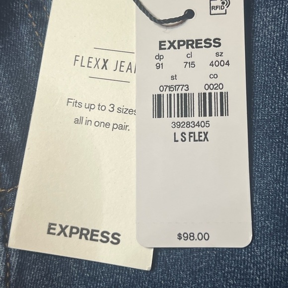 WOMENS EXPRESS MID RISE ULTRA HYPER STRETCH SZ 12/14/16 JEANS LG/SHORT NWT - Picture 5 of 14